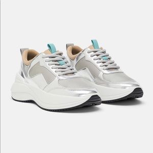 Zara Women’s Laminated Sneakers SZ 38 (7.5)